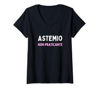 Mujer Astemio Non Praticante Divertiente Frase irónica Camiseta Cuello V
