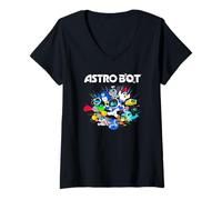 Mujer Astro BOT and Friends Character Burst Colorful Video Game Camiseta Cuello V