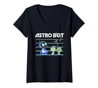 Mujer Astro BOT Frog Sing Along Fun Video Game Camiseta Cuello V
