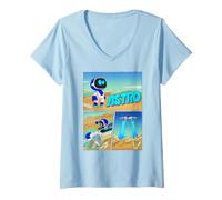 Mujer Astrobot Astro Flys Away On PlayStation Controller Comic Camiseta Cuello V