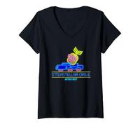 Mujer Astrobot Interstellar Drive Neon Pineapple Driving Neon Car Camiseta Cuello V