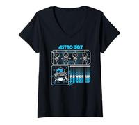Mujer Astrobot Power Up Specs Info Graph with Hand Written Notes Camiseta Cuello V