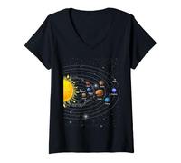 Mujer Astrofísica Sky Tellers Astronomía Astrónomos Constelación Camiseta Cuello V