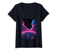 Mujer Astronauta Crystal World Space Odyssey Dreams Journey Camiseta Cuello V