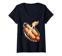 Mujer Astronauta Espacio Palitos Mozzarella Estrellas Galaxia Camiseta Cuello V