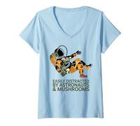 Mujer Astronauta Galaxia Setas Astronauta Espacio Divertido Astronauta Camiseta Cuello V