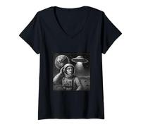 Mujer Astronauta vs. El Encuentro Desconocido Camiseta Cuello V