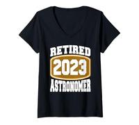 Mujer Astrónomo Jubilado 2023 Legado Espacial Camiseta Cuello V