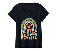 Mujer Asuntos de Salud Mental Camiseta Cuello V