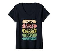 Mujer Atabey Taina Goddess Cool Puerto Rico Taino para Mujer Camiseta Cuello V