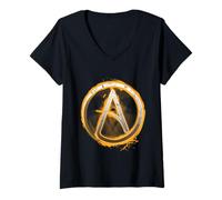 Mujer Ateísmo Símbolo Orgulloso Ateo Anti-Religión Camiseta Cuello V
