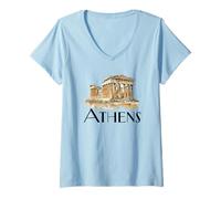 Mujer Atenas Grecia - Recuerdo de Grecia - Atenas Camiseta Cuello V