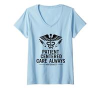 Mujer Atención Centrada en el Paciente Siempre Internista Medicina Interna Camiseta Cuello V