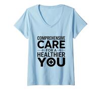 Mujer Atención integral para una medicina interna más saludable Camiseta Cuello V
