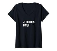 Mujer Ateo Divertido - Zero Gods Given Camiseta Cuello V