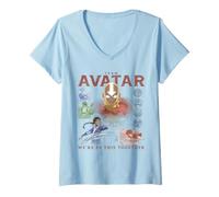 Mujer ATLA Team Avatar We're in This Together Collage Cartoon Camiseta Cuello V