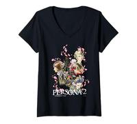 Mujer ATLUS Persona 2: Innocent Sin Graphic Camiseta Cuello V