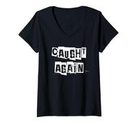 Mujer Atrapado de Nuevo Camiseta Cuello V