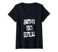 Mujer Atrapado en Tonto Camiseta Cuello V