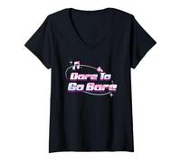 Mujer Atrévete a Ser Simple Estilo Retro con Humor Camiseta Cuello V