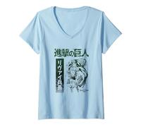Mujer Attack on Titan Season 3 Levi Kanji Gradient Aot Anime Camiseta Cuello V
