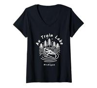 Mujer Au Train Lake Massachusetts Camiseta Cuello V