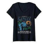 Mujer Auditorio Santuario Genesis Live 1975 Los Ángeles 4 Color Camiseta Cuello V