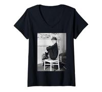 Mujer Audrey Hepburn Sabrina Roman Actriz de Vacaciones 1953 Camiseta Cuello V