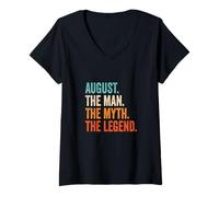 Mujer August The Man The Myth The Legend Nombre August Camiseta Cuello V