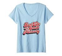 Mujer Aunt Tifa Says Smash The Patriarchy Feminist Protest Design Camiseta Cuello V