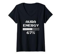 Mujer Aura Energy at 67 Funny Six Seven Meme Gen Alpha Camiseta Cuello V