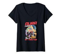 Mujer Aura Farming Tractor Mi Estilo es mi Tractor Amante Camiseta Cuello V