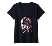 Mujer Auriculares Skull Camiseta Cuello V