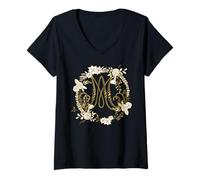 Mujer Auspicio María Santísima Madre María Consagración Mariana Camiseta Cuello V