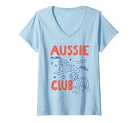 Mujer Aussie Mom Club Australian Shepherd Dog Owner Mothers Day Camiseta Cuello V