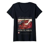 Mujer Austin-Healey Sprite MKIV Retro, Herencia automovilística británica Camiseta Cuello V