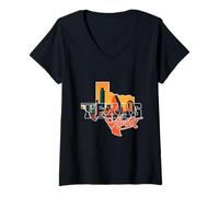 Mujer Austin, Perfil de la Ciudad, Dentro, Texas, Mapa, Austin, Paisaje Urbano, Retro Camiseta Cuello V