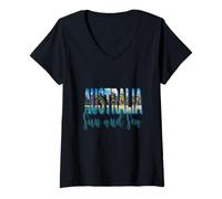 Mujer Australia Beaches Sun and Sea Sunset Beach Camiseta Cuello V