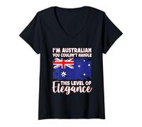 Mujer Australia Flag Proud Elegant Australian Boyfriend Girlfriend Camiseta Cuello V