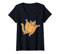 Mujer Australia - Nueva Zelanda - Animales - Ardilla Voladora Camiseta Cuello V