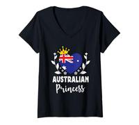 Mujer Australian Princess Australia Flag Proud Australian Girl Camiseta Cuello V