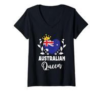 Mujer Australian Queen Australia Flag Proud Australian Woman Camiseta Cuello V