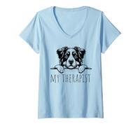 Mujer Australian Shepherd Funny Dog Owner Camiseta Cuello V