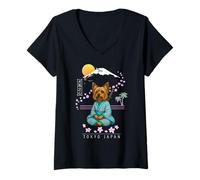 Mujer Australian Silky Terrier Camiseta Cuello V