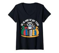 Mujer Autism funny be in awe of my 'tism meme autistic raccoon Camiseta Cuello V