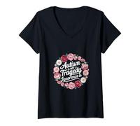 Mujer Autism Is Not A Tragedy Ignorance Is Apoyo |- Camiseta Cuello V