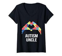 Mujer Autism Uncle: está Bien ser Diferente. Mes de concientización sobre el Autismo Camiseta Cuello V