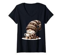 Mujer Autumn GNOME For Fall Women Men and Kids Who Loves Hot Cocoa Camiseta Cuello V