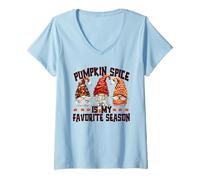 Mujer Autumn GNOME For Women Pumpkin Spice Is My Favorite Season Camiseta Cuello V