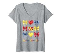 Mujer Auvergne Rhône Alpes Coquette Bow Girls Camiseta Cuello V